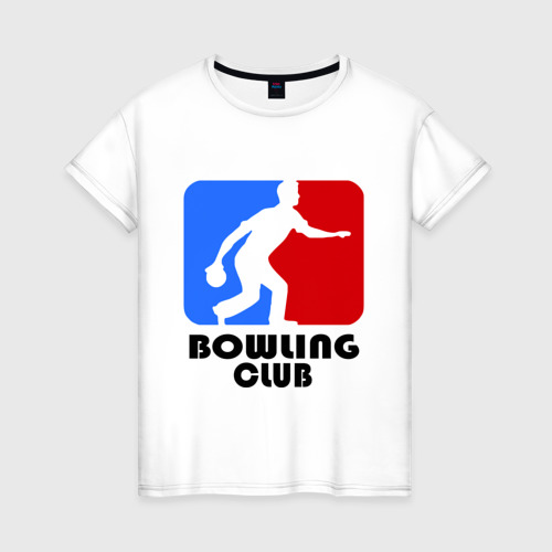 Женская футболка хлопок Bowling club, цвет белый