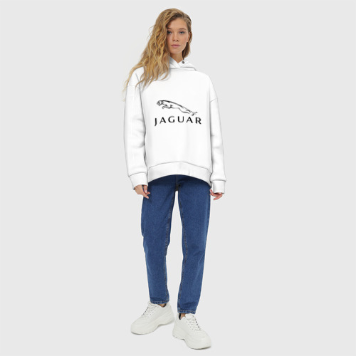 Женское худи Oversize хлопок Jaguar, цвет белый - фото 6