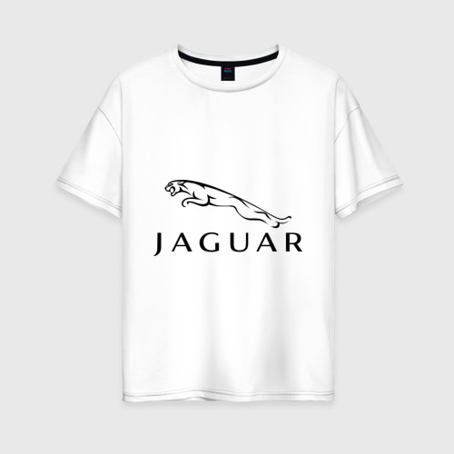 Женская футболка из хлопка оверсайз с принтом Jaguar, вид спереди №1
