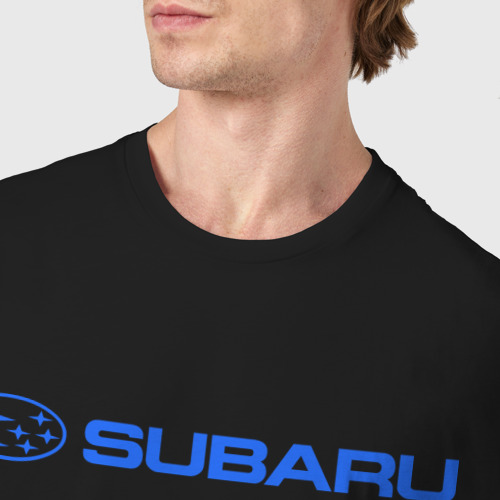 Мужская футболка хлопок Subaru 3, цвет черный - фото 6