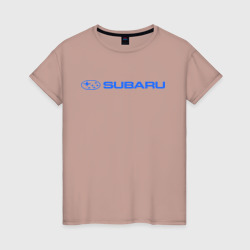 Женская футболка хлопок Subaru 3