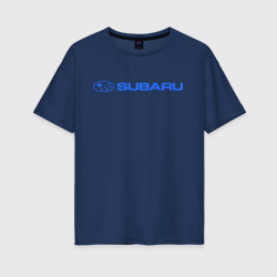 Женская футболка хлопок Oversize Subaru 3