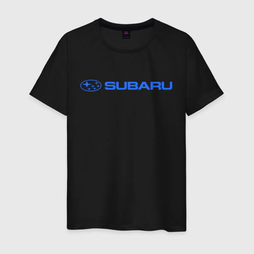 Мужская футболка хлопок Subaru 3, цвет черный