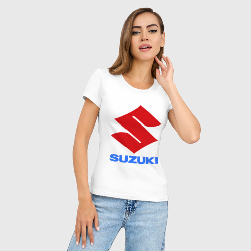 Женская футболка хлопок Slim Suzuki, цвет белый - фото 3