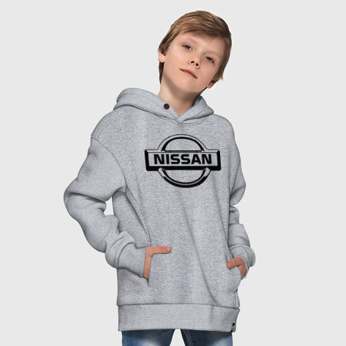 Детское худи Oversize хлопок Nissan club, цвет меланж - фото 9