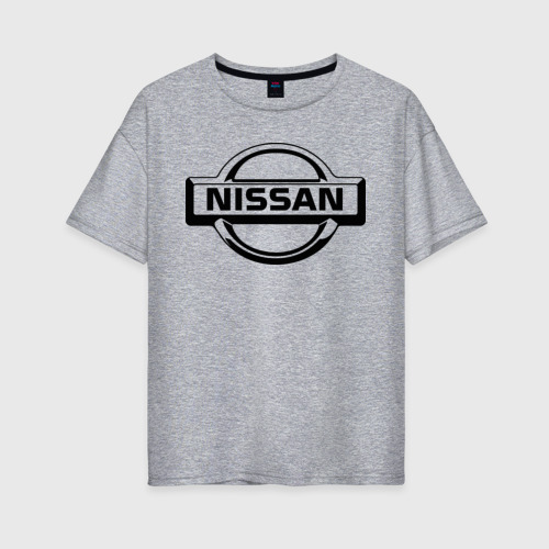 Женская футболка хлопок Oversize Nissan club, цвет меланж