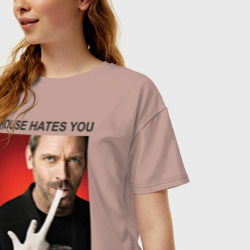 Женская футболка хлопок Oversize House Hates You. And I Hate You To - фото 2