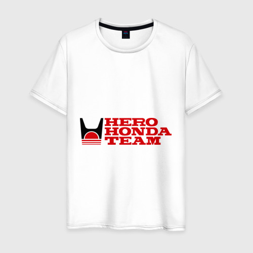 Мужская футболка хлопок Hero Honda Team, цвет белый