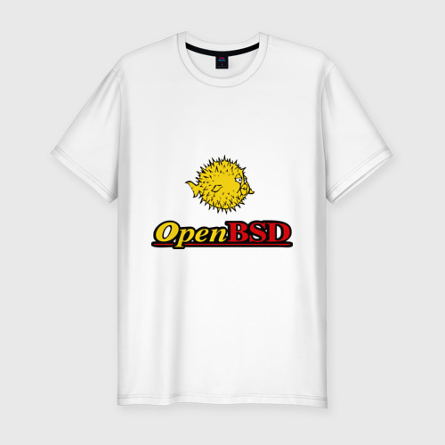 Мужская футболка хлопок Slim Open BSD, цвет белый