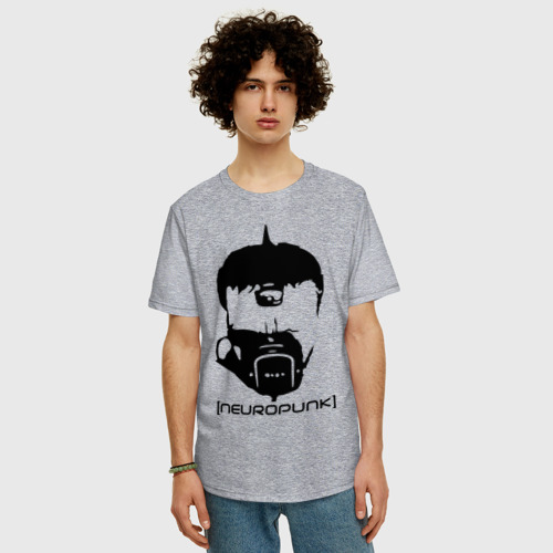 Мужская футболка хлопок Oversize с принтом Neuropunk, фото на моделе #1