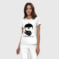 Женская пижама с белой футболкой хлопок Neuropunk - фото 2