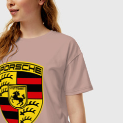 Женская футболка хлопок Oversize Porsche 2 - фото 2