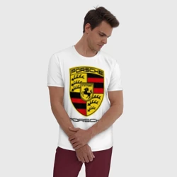 Мужская пижама с белой футболкой хлопок Porsche 2 - фото 2