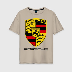 Женская футболка хлопок Oversize Porsche 2