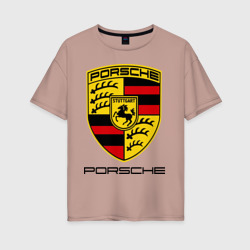 Женская футболка хлопок Oversize Porsche 2