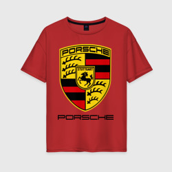 Женская футболка хлопок Oversize Porsche 2