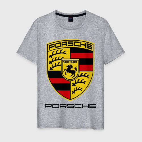 Мужская футболка хлопок Porsche 2, цвет меланж