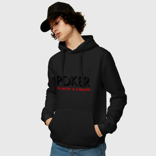 Мужская толстовка хлопок Poker Is Not A Crime, цвет черный - фото 3