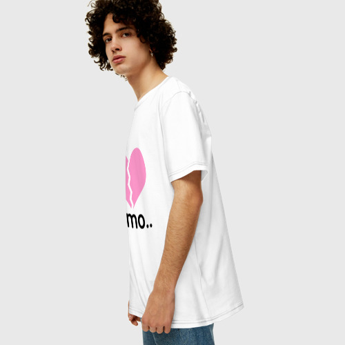 Мужская футболка хлопок Oversize Сердце эмо, цвет белый - фото 5