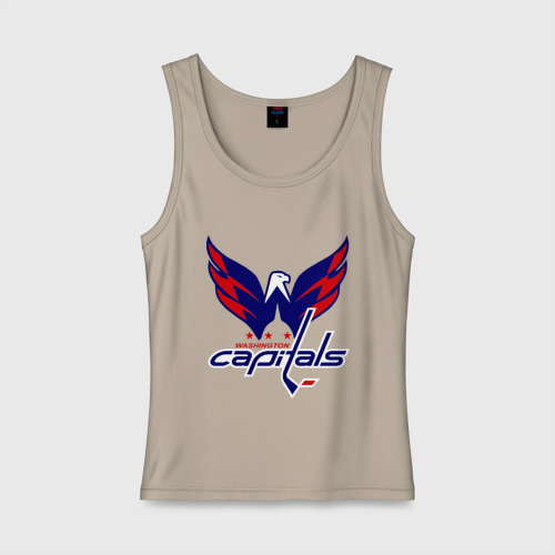 Женская майка хлопок Овечкин Washington Capitals, цвет миндальный