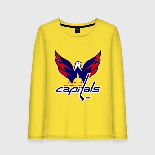 Женский лонгслив хлопок Овечкин Washington Capitals, цвет желтый