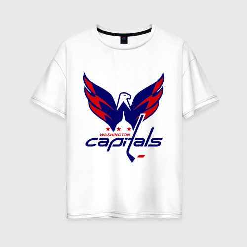 Женская футболка хлопок Oversize Овечкин Washington Capitals