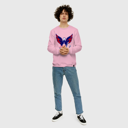 Мужской свитшот хлопок Овечкин Washington Capitals, цвет светло-розовый - фото 5