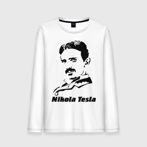 Мужской лонгслив хлопок Nikola Tesla, цвет белый