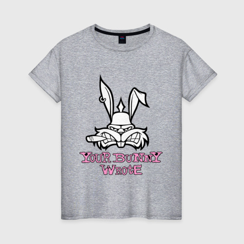 Женская футболка хлопок Your Bunny Wrote, цвет меланж