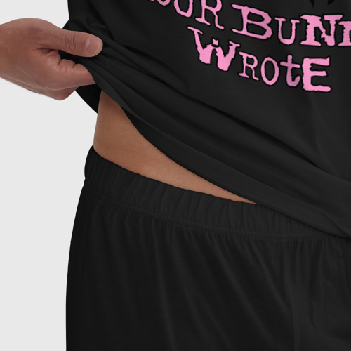 Мужская пижама хлопок Your Bunny Wrote, цвет черный - фото 6
