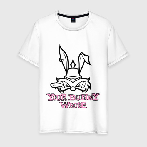 Мужская футболка хлопок Your Bunny Wrote, цвет белый