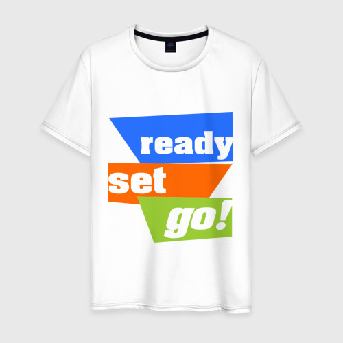 Мужская футболка хлопок Ready, set, go