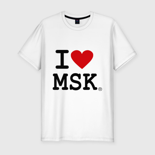 Мужская футболка хлопок Slim I love MSK (Moscow)