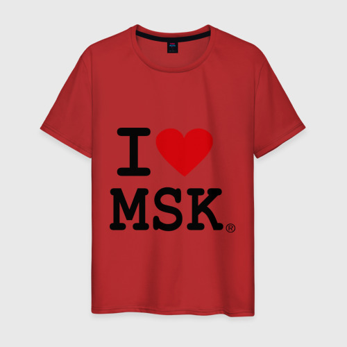 Мужская футболка хлопок I love MSK (Moscow), цвет красный