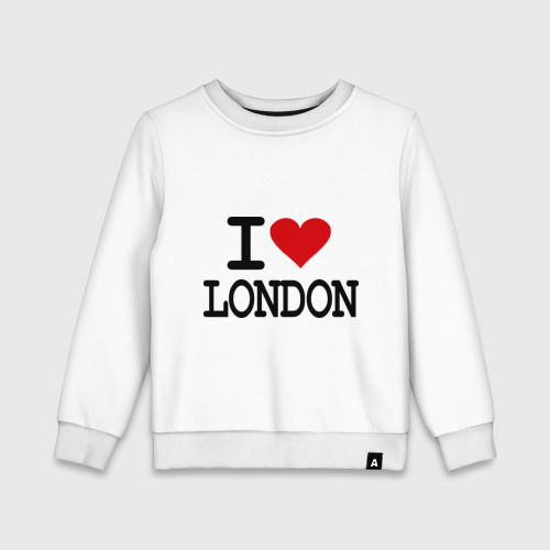 Детский свитшот хлопок I love London, цвет белый