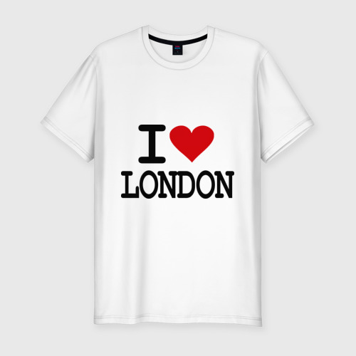 Мужская футболка хлопок Slim I love London, цвет белый