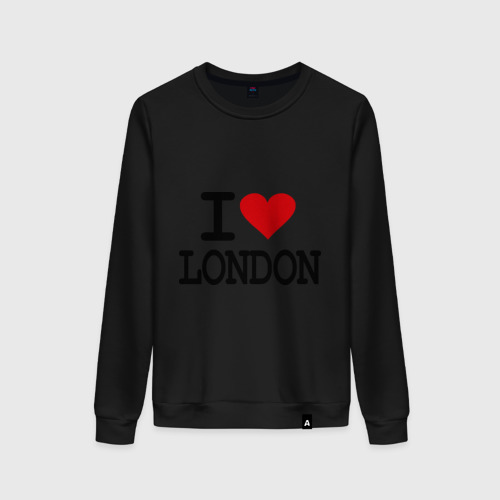 Женский свитшот хлопок I love London, цвет черный