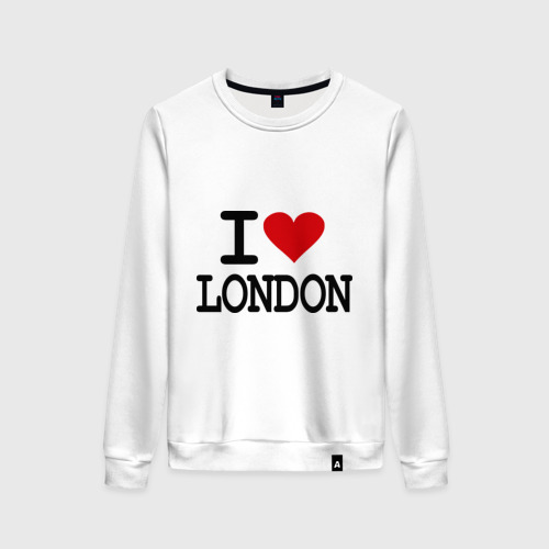 Женский свитшот хлопок I love London, цвет белый