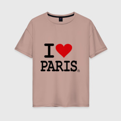 Женская футболка хлопок Oversize I love Paris