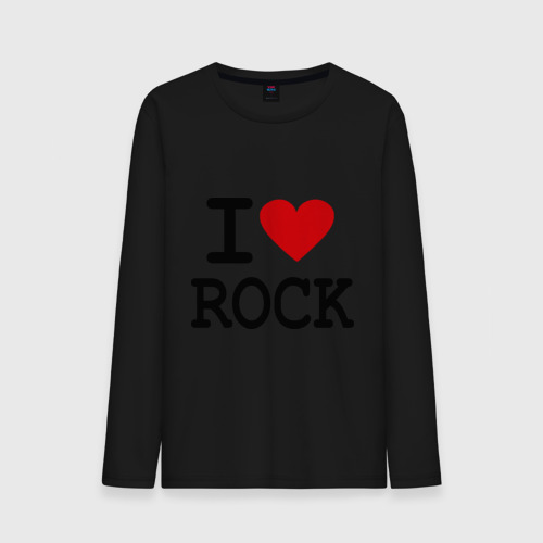 Мужской лонгслив хлопок I love Rock, цвет черный