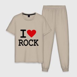 Мужская пижама хлопок I love Rock