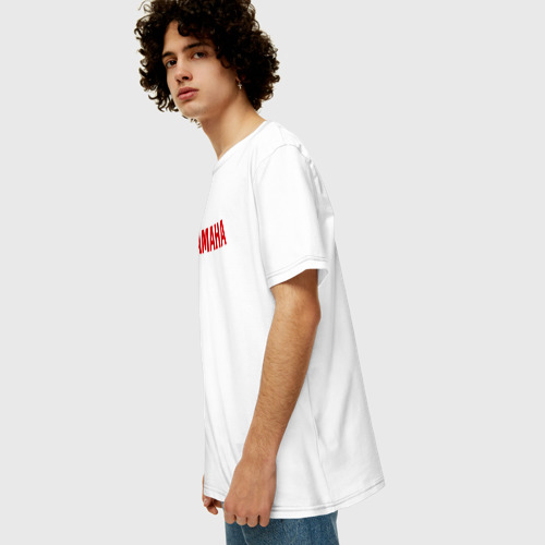 Мужская футболка хлопок Oversize Yamaha, цвет белый - фото 5