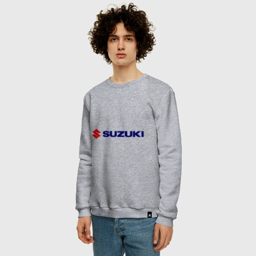 Мужской свитшот хлопок Suzuki 2, цвет меланж - фото 3
