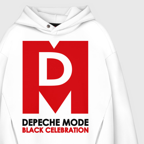 Мужское худи Oversize хлопок Depeche Mode - Black Celebration, цвет белый - фото 4