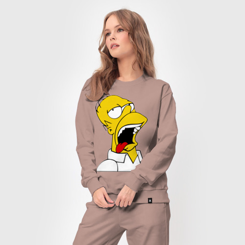 Женский костюм хлопок Gomer Simpson 2, цвет пыльно-розовый - фото 5