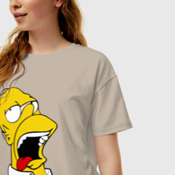 Женская футболка хлопок Oversize Gomer Simpson 2 - фото 2