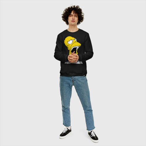 Мужской свитшот хлопок Gomer Simpson 2, цвет черный - фото 5