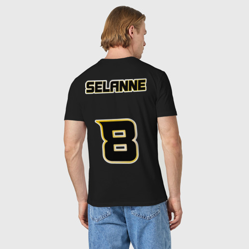 Мужская футболка хлопок Anaheim Ducks Selanne, цвет черный - фото 4