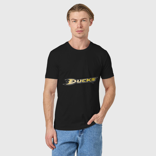 Мужская футболка хлопок Anaheim Ducks Selanne, цвет черный - фото 3