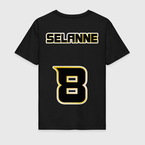 Мужская футболка хлопок Anaheim Ducks Selanne, цвет черный - фото 2